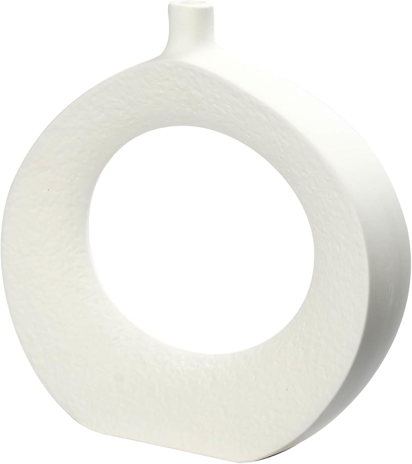 Modern Donut Ceramic Vase – Minimalist Nordic Boho Home Décor, Hollow Circular Design for Weddings, Living Room, Office & Parties – Elegant Centerpiece