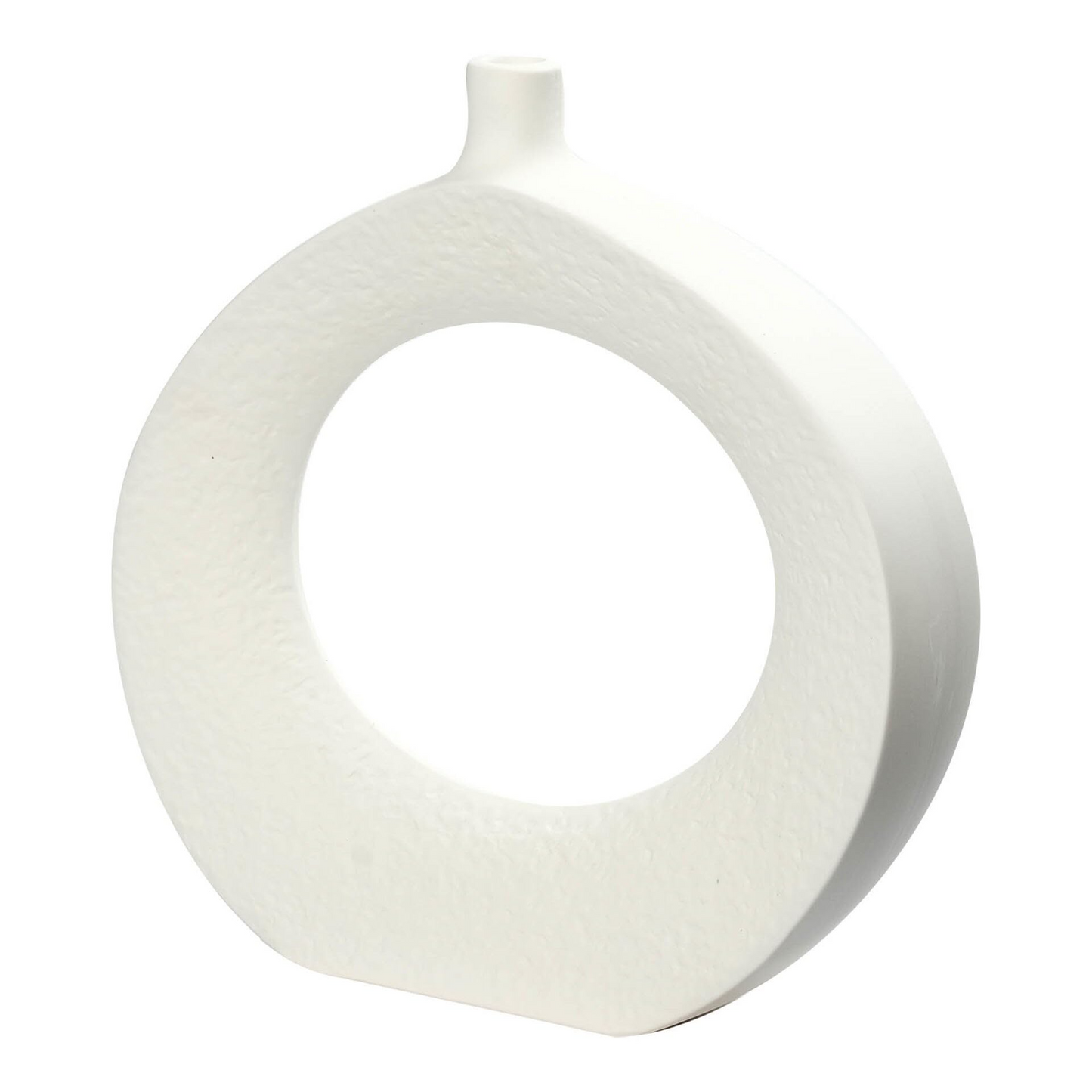 Modern Donut Ceramic Vase – Minimalist Nordic Boho Home Décor, Hollow Circular Design for Weddings, Living Room, Office & Parties – Elegant Centerpiece