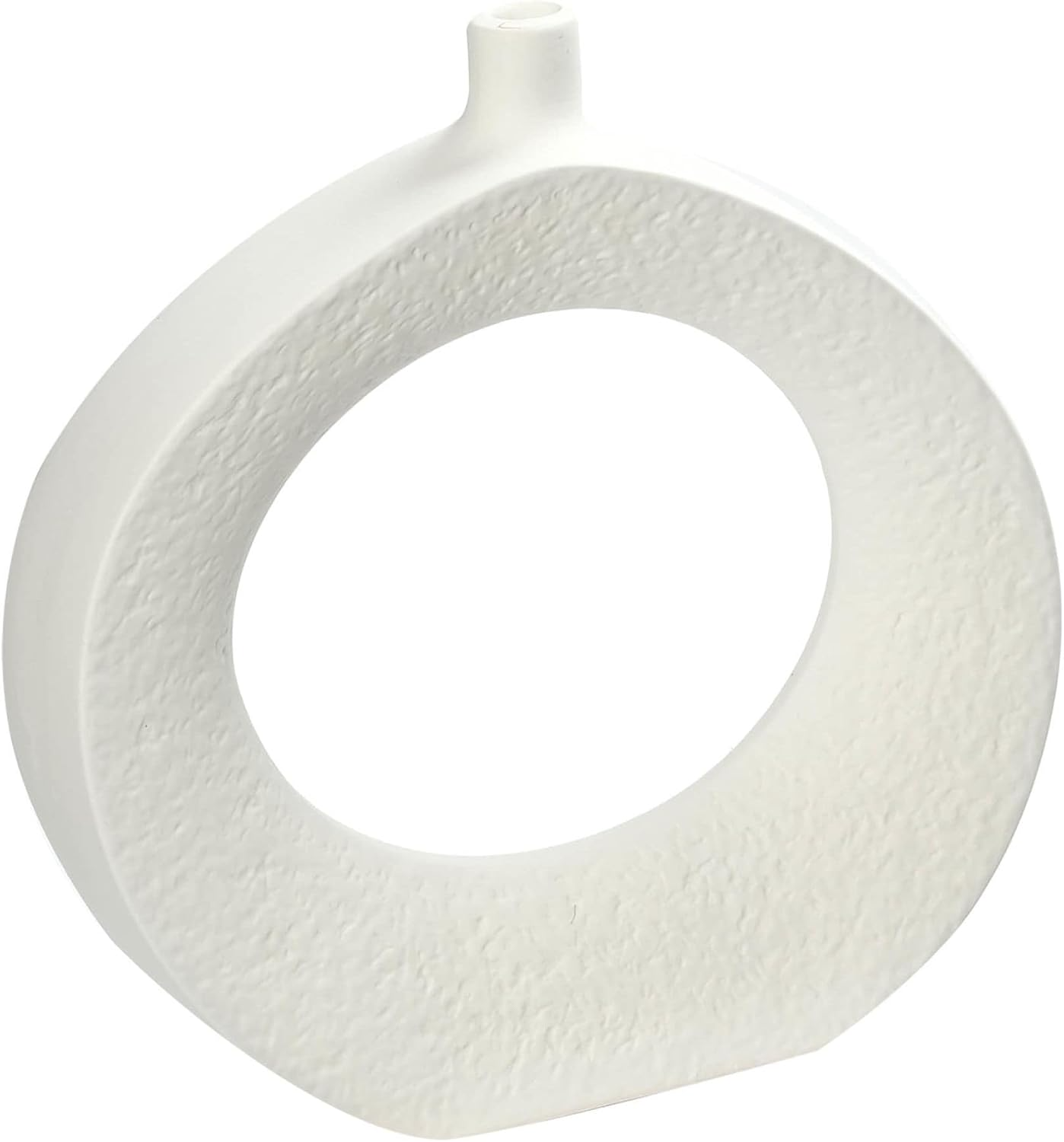 Modern Donut Ceramic Vase – Minimalist Nordic Boho Home Décor, Hollow Circular Design for Weddings, Living Room, Office & Parties – Elegant Centerpiece