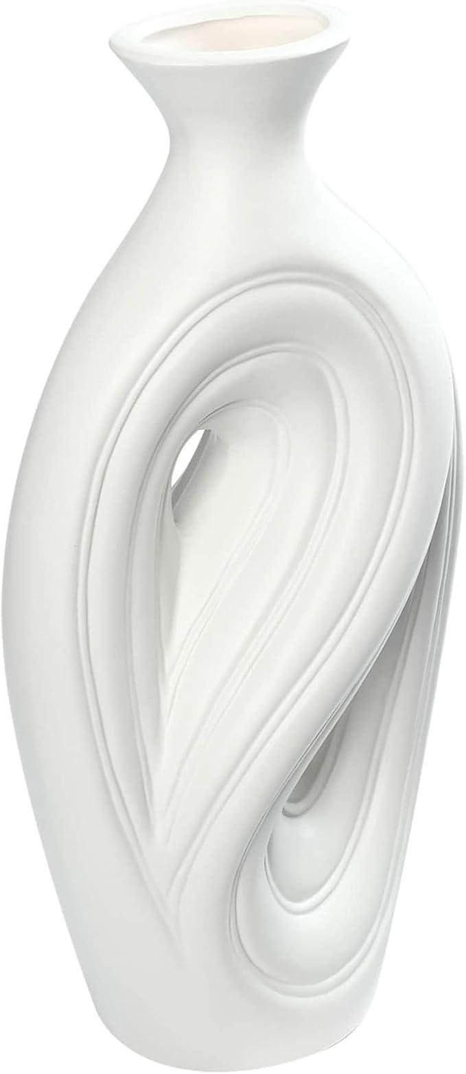 Nordic Irregular Ceramic Vase - Modern Round Hole Art Vase for Flowers, Minimalist Home Decor, Unique Centerpiece for Living Room & Office