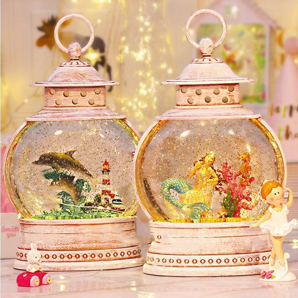 Mermaid Music Box Ballet Water Lantern – 12 Classic Songs, Halloween Melody, LED Glow – Perfect Gift for Collectors & Decor