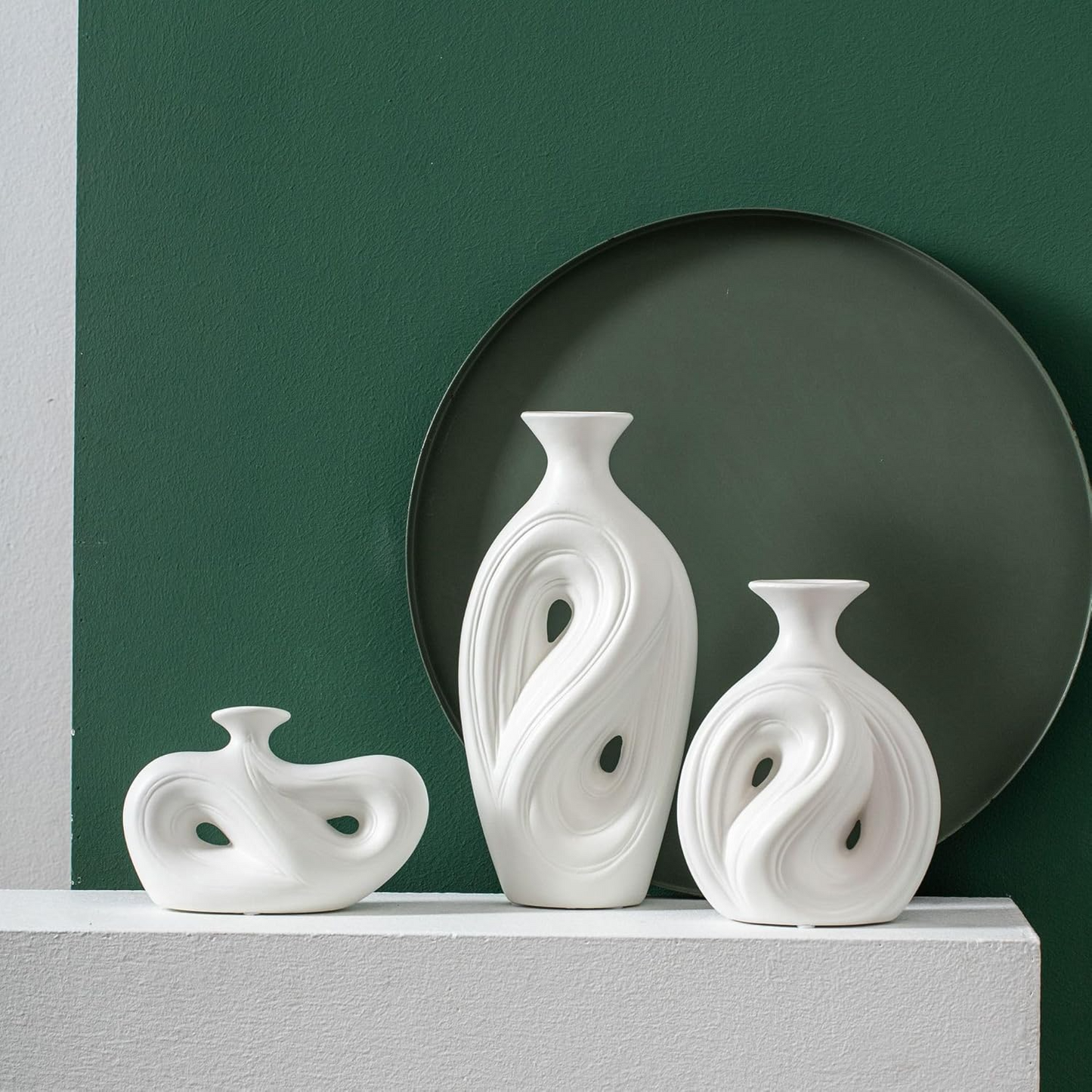 Nordic Irregular Ceramic Vase - Modern Round Hole Art Vase for Flowers, Minimalist Home Decor, Unique Centerpiece for Living Room & Office