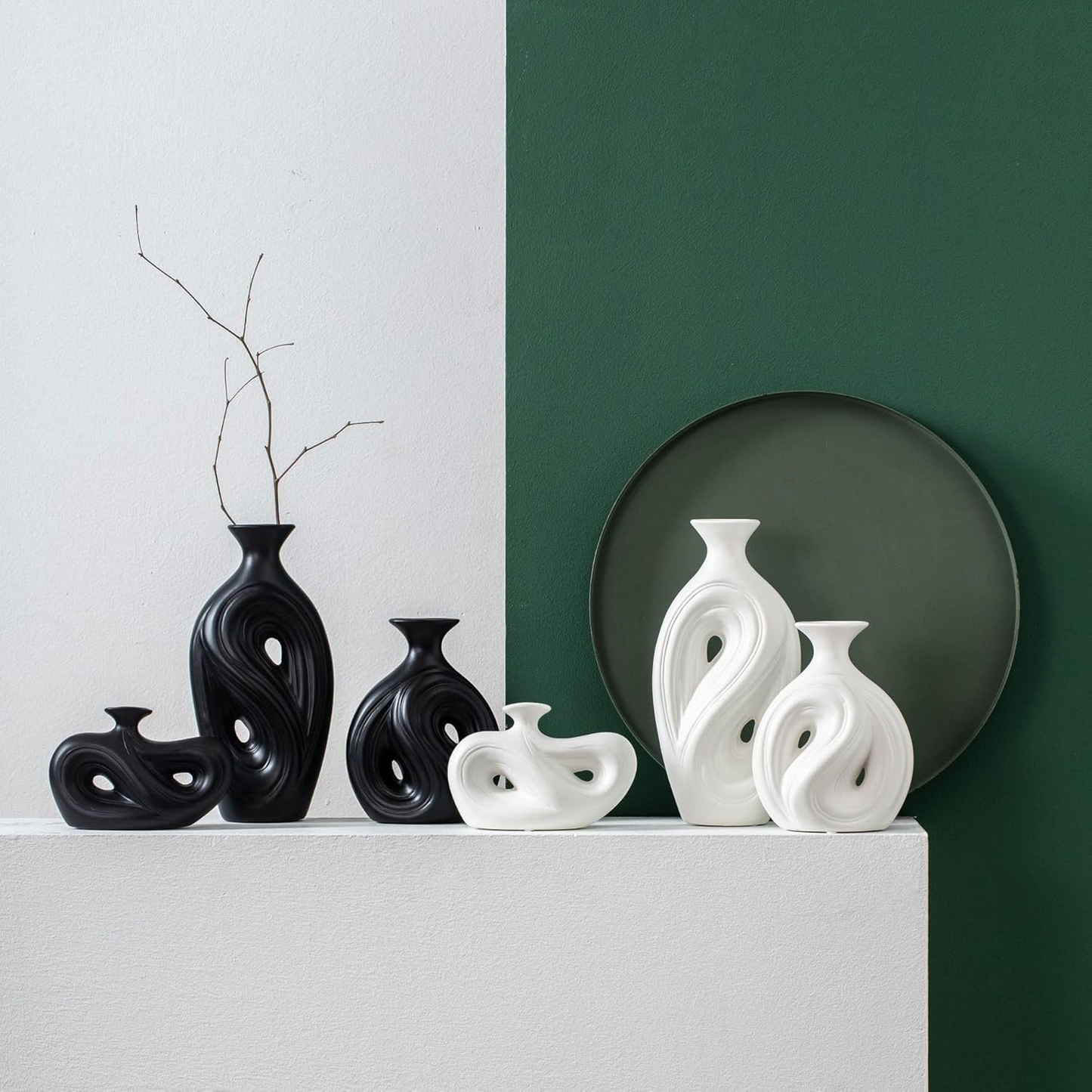 Nordic Irregular Ceramic Vase - Modern Round Hole Art Vase for Flowers, Minimalist Home Decor, Unique Centerpiece for Living Room & Office