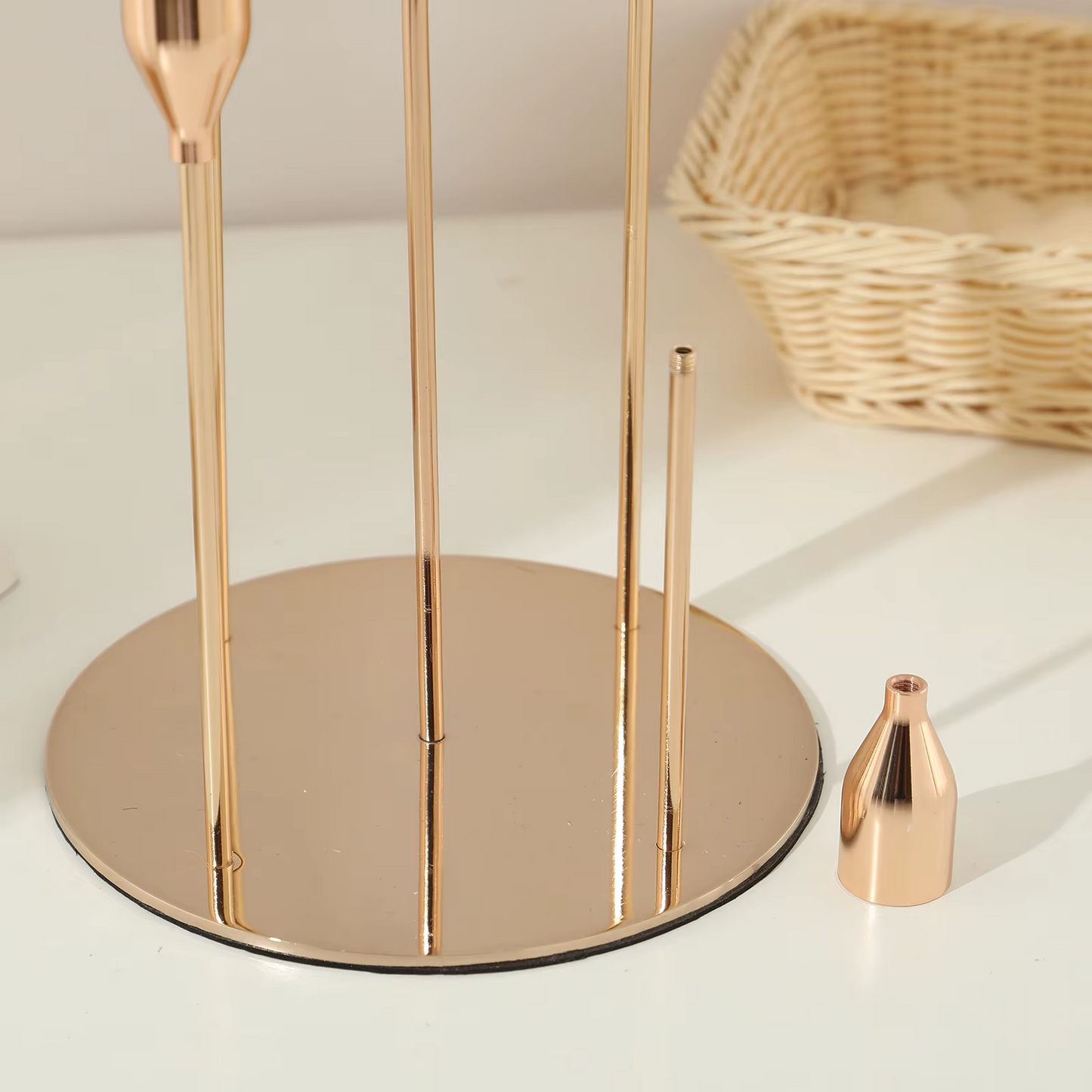 5-Arm Candelabra Taper Candle Holders – Vintage Metal Candlestick Holder for Weddings, Christmas & Dinner Tables | Elegant Black, Gold, Rose Gold