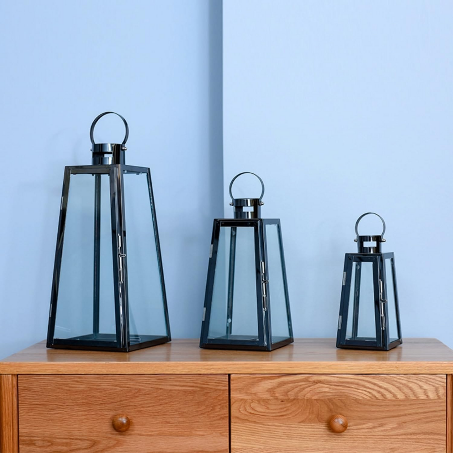 Stainless Steel Decorative Lanterns – Elegant Hanging & Tabletop Lantern Set