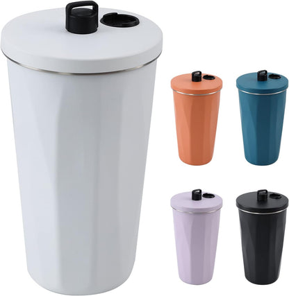 Stainless Steel Travel Mug with Metal Straw - Leakproof