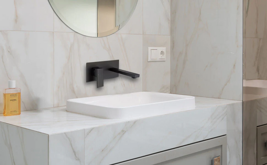 Wall Mounted Bathroom Sink Taps – Brass Basin Mixer Tap, Single Lever Hot and Cold Water