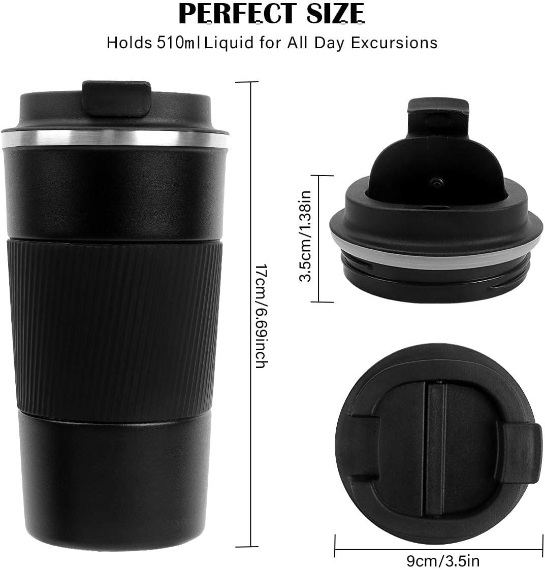 Stainless Steel Coffee Cup - Vacuum Insulated Travel Mug for Home, Office, Outdoor