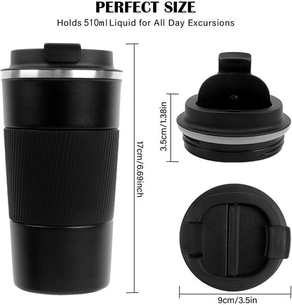 Stainless Steel Coffee Cup - Vacuum Insulated Travel Mug for Home, Office, Outdoor