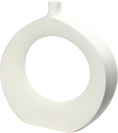 Modern Donut Ceramic Vase – Minimalist Nordic Boho Home Décor, Hollow Circular Design for Weddings, Living Room, Office & Parties – Elegant Centerpiece