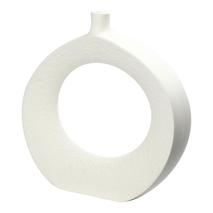Modern Donut Ceramic Vase – Minimalist Nordic Boho Home Décor, Hollow Circular Design for Weddings, Living Room, Office & Parties – Elegant Centerpiece