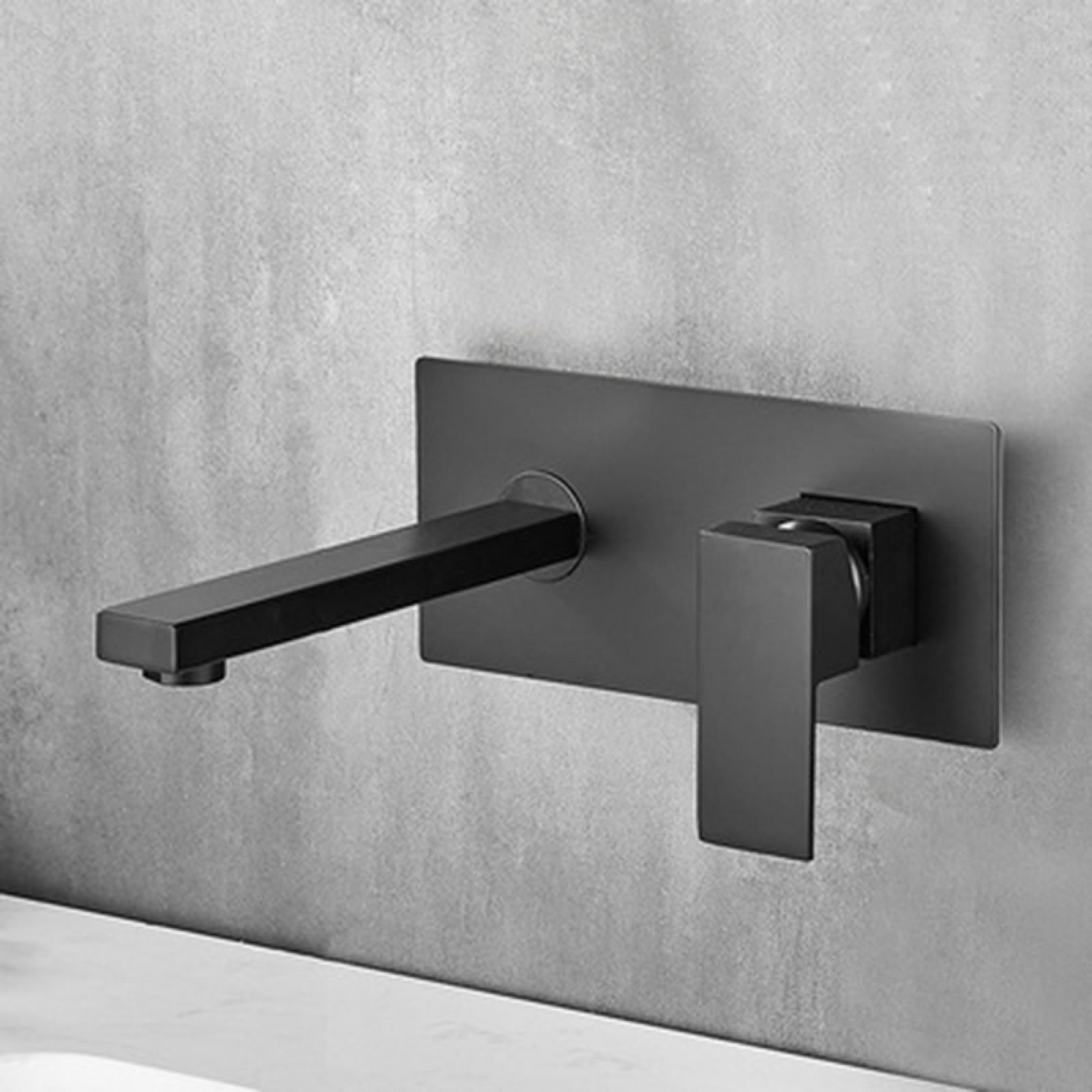 Wall Mounted Bathroom Sink Taps – Brass Basin Mixer Tap, Single Lever Hot and Cold Water
