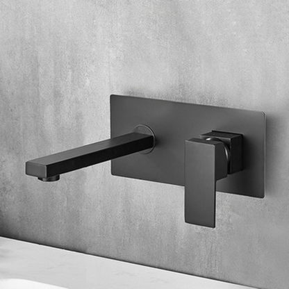 Wall Mounted Bathroom Sink Taps – Brass Basin Mixer Tap, Single Lever Hot and Cold Water
