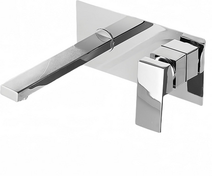 Wall Mounted Bathroom Sink Taps – Brass Basin Mixer Tap, Single Lever Hot and Cold Water