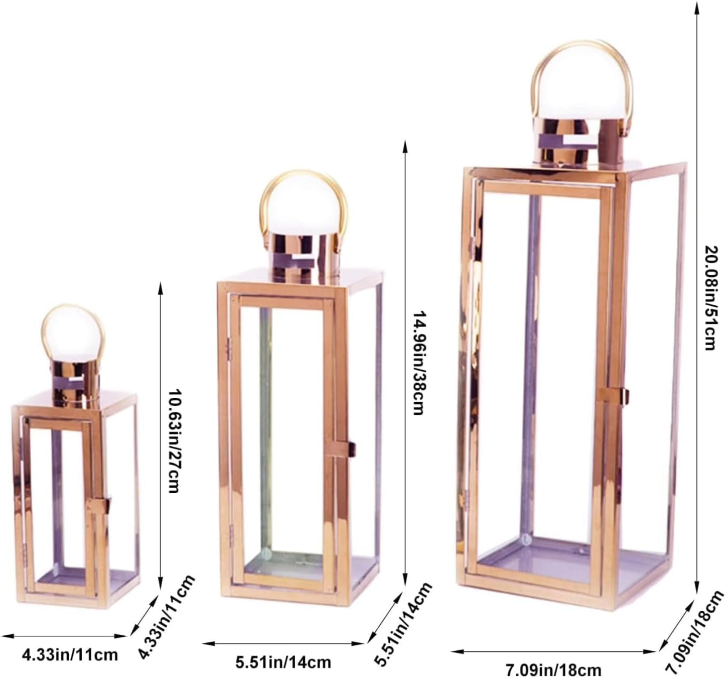 Elegant Stainless Steel Lantern – Modern Decorative Accent for Home & Events