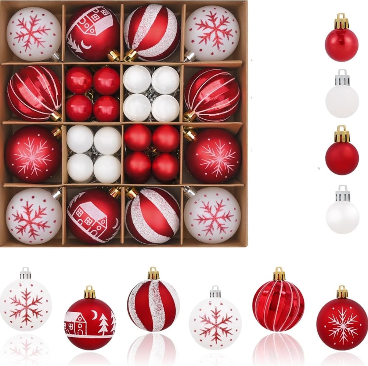 Christmas Ball Ornaments Gold 36pcs/40mm Small Shatterproof Xmas Christmas Tree Balls