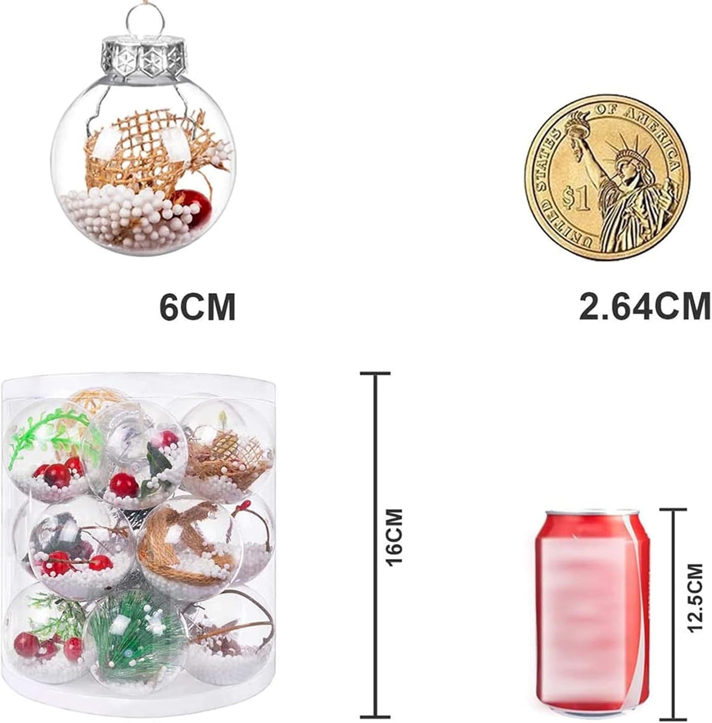 Christmas Ball Ornaments Gold 36pcs/40mm Small Shatterproof Xmas Christmas Tree Balls