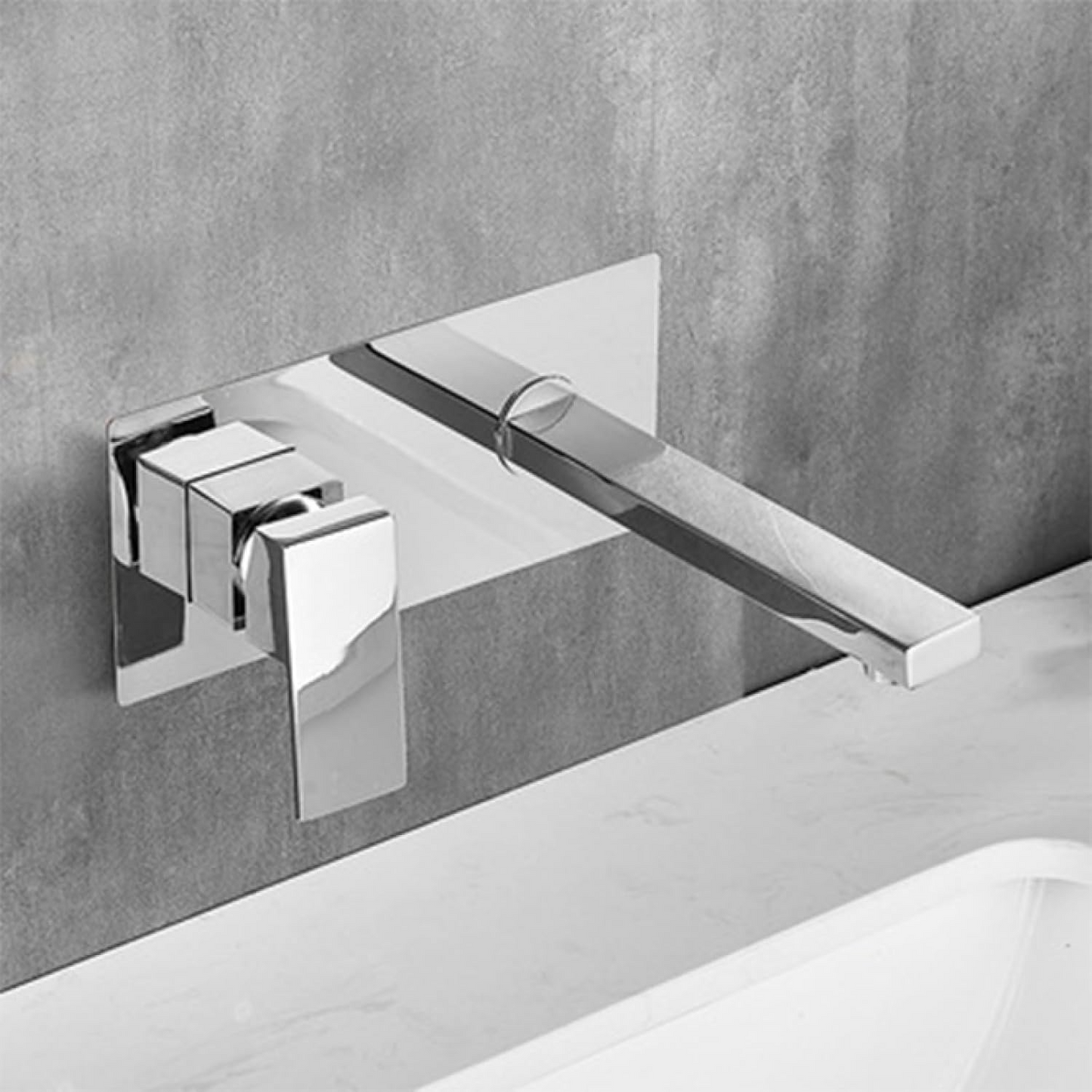 Wall Mounted Bathroom Sink Taps – Brass Basin Mixer Tap, Single Lever Hot and Cold Water
