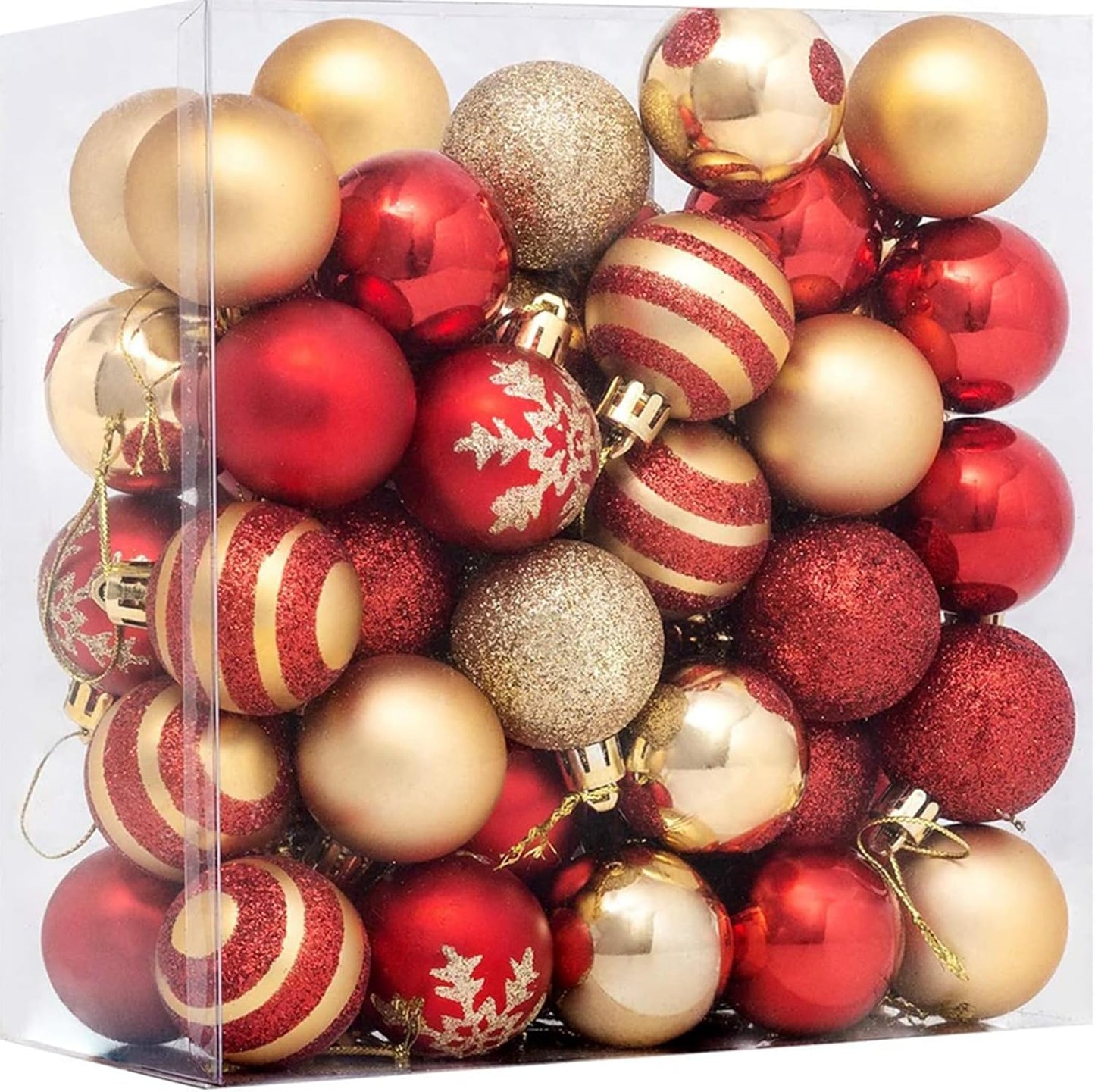 Christmas Ball Ornaments Gold 36pcs/40mm Small Shatterproof Xmas Christmas Tree Balls