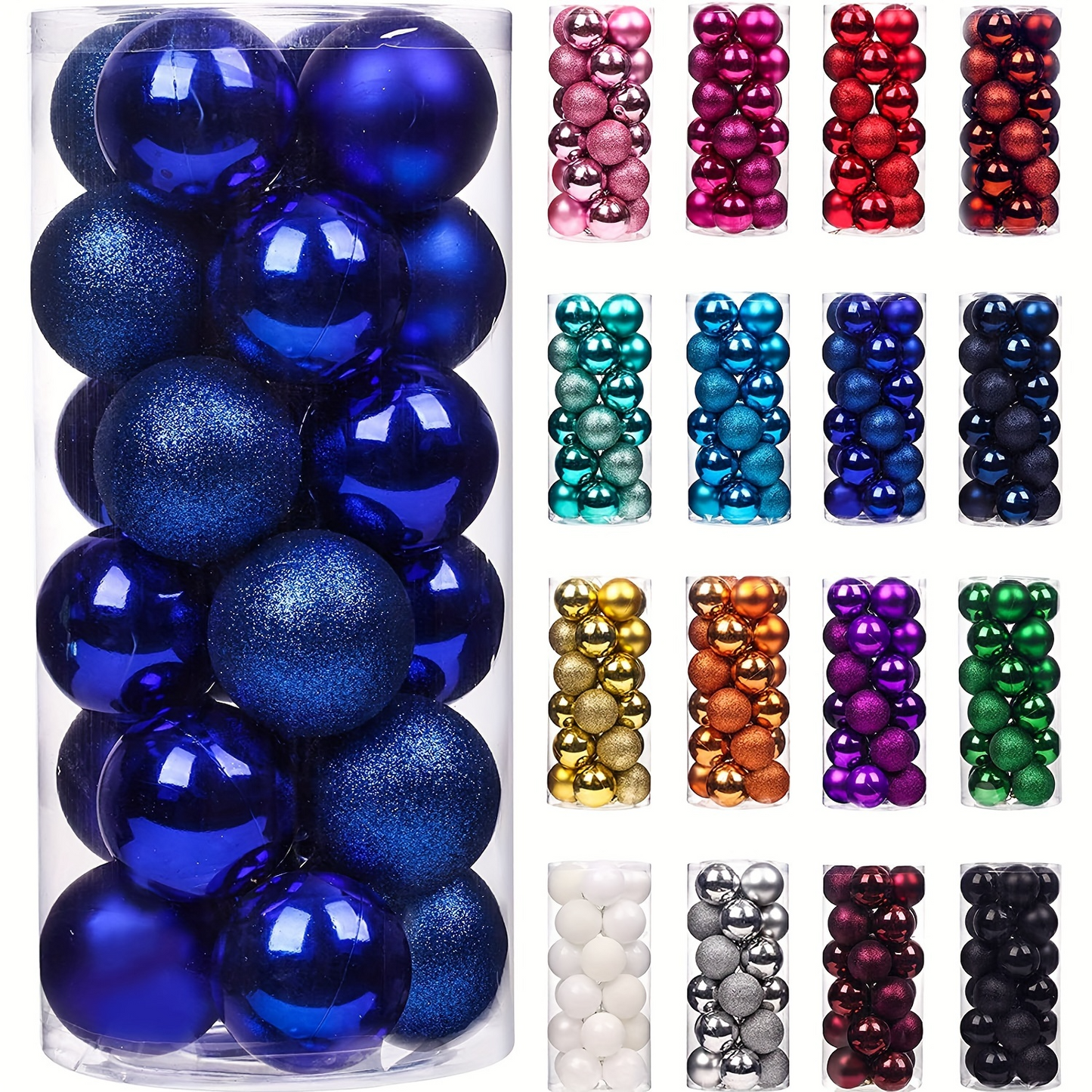 Christmas Ball Ornaments Gold 36pcs/40mm Small Shatterproof Xmas Christmas Tree Balls