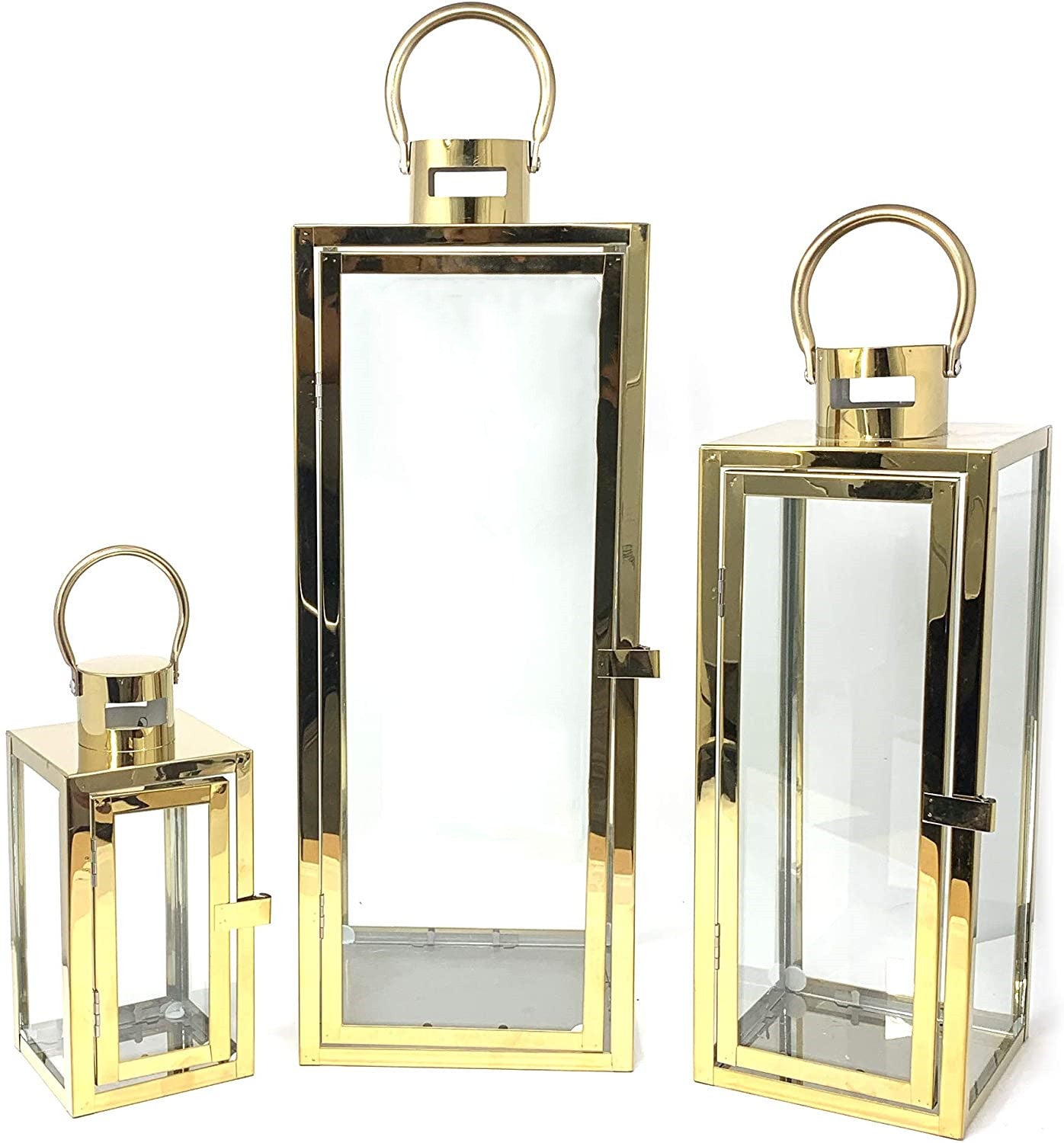 Elegant Stainless Steel Lantern – Modern Decorative Accent for Home & Events