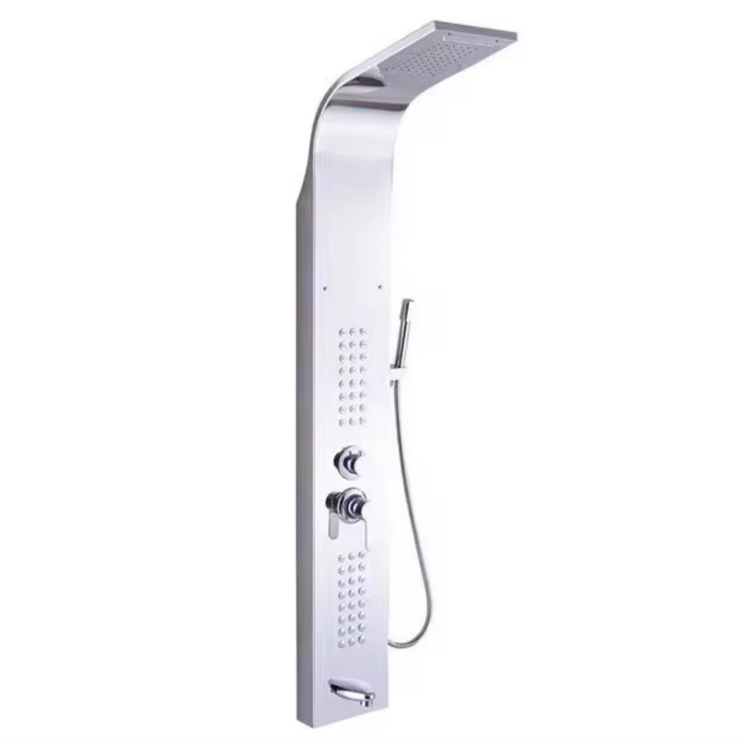 Stainless Steel Shower Panel Tower System - 5-in-1 Shower Column with Rain Shower, Hydromassage, Waterfall, and Hand Shower | Rustproof & Durable
