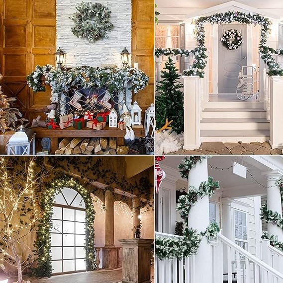 SINCHER Christmas Garlands 270CM, Artificial Christmas Tree Xmax tree 8.85ft Christmas Wreath Outdoor