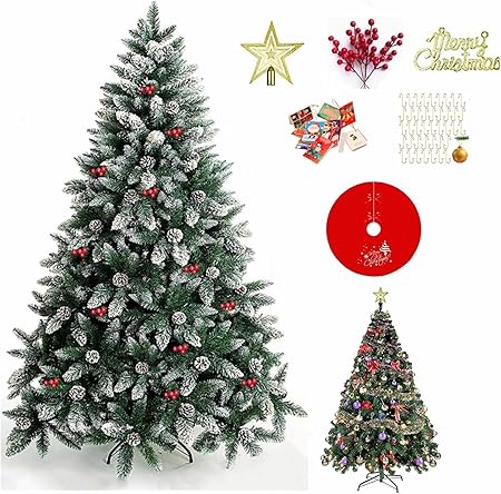 SINCHER Artificial Christmas Tree, 6ft Holiday Xmas Tree 1250 Branch Tips