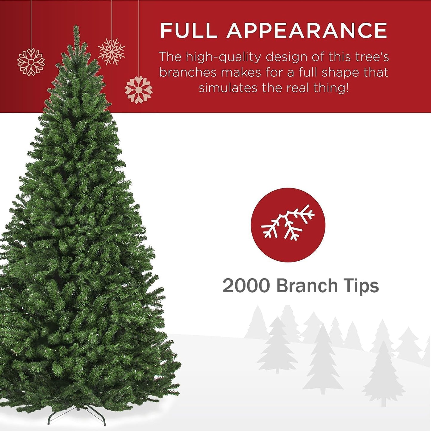 NIBEMINENT Christmas Tree 7ft Real Pine Needles Artificial Christmas Trees