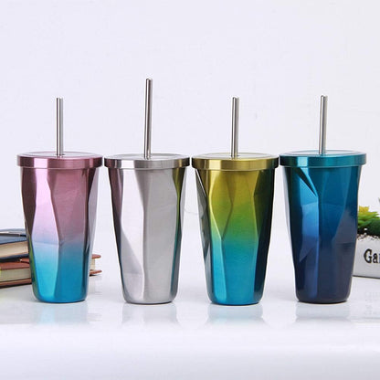 Travel Coffee Cup with Straw