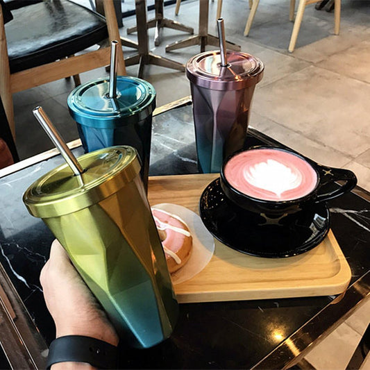 Travel Coffee Cup with Straw